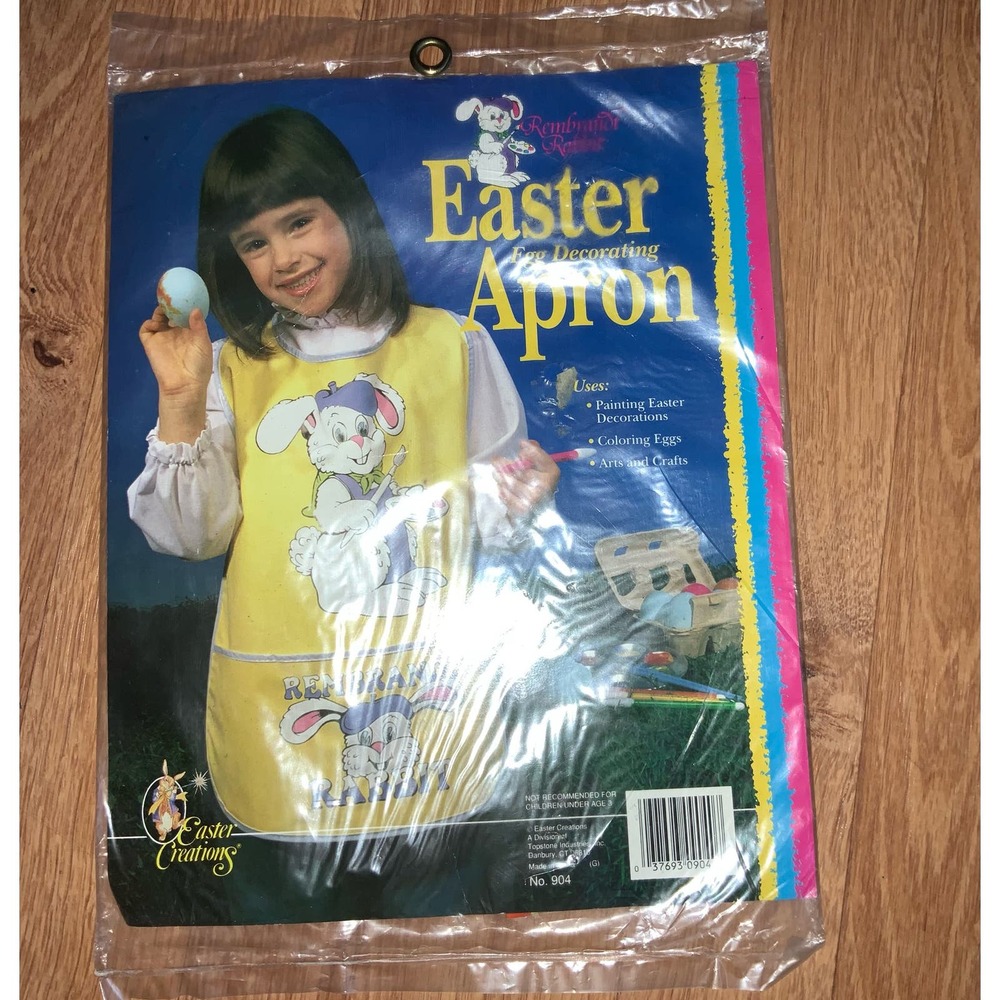 Vintage Rembrandt Rabbit  Easter  yellow Apron. New in packaging.